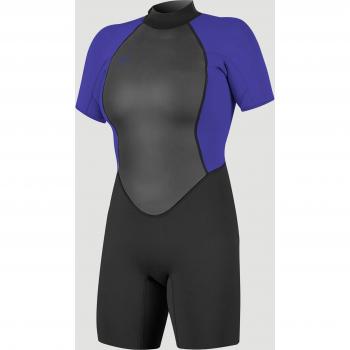 Traje de neopreno O'Neill Reactor 2 Back Zip manga corta 2 mm negro lila mujer