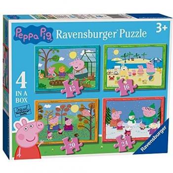 Ravensburger Puzzle, Peppa Pig, 4 Puzzle in a Box, Puzzles para Niños, Edad Recomendada 3+, Rompecabeza de Calidad