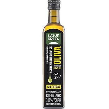 NaturGreen - Aceite de Oliva Virgen Extra Bio, AOVE Ecológico, Sin Filtrar, Primera Presión, 100% Vegano - 500 ml