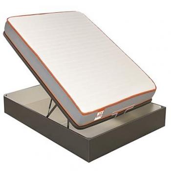 Colchón Sostenible Visco + Canapé Wengué Gran Capacidad con Entrega, Montaje y Retirada de Usado 135x190