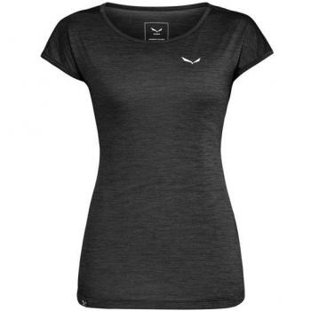 Salewa Camiseta de Manga Corta Puez Melange Dryton Mujer - Gris Oscuro - XXL