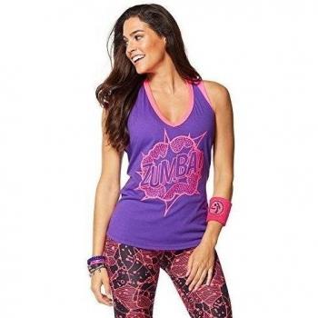 Zumba Fitness POW Halter - Camiseta sin mangas para mujer, color violeta, talla S