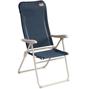 Silla Plegable de Camping Outwell Cromer Azul Oceánico, Ajustable y Reclinable