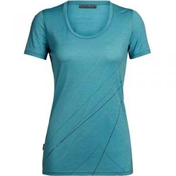 Icebreaker Women Tech Lite SS Scoop Artist Pinnacle Lagoon - Camiseta para mujer