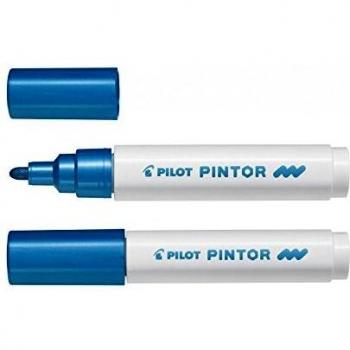 Rotulador permanente metálico azul 4,5 mm punta redonda Pilot Pintor