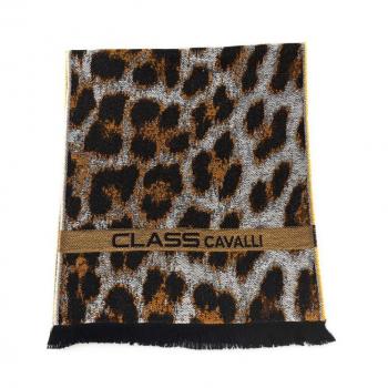 Cavalli Class Brown Wool Scarf