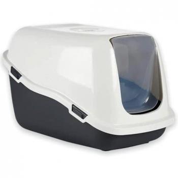 TIENDA EURASIA - Arenero para Gatos Grande, Material de Plástico Resistente, Diseño Moderno y Elegante, Cubierta Desmontable y Tapa Transparente Abatible