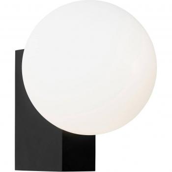 Aplique de Pared Journey SHY2 Negro con Vidrio Opalino