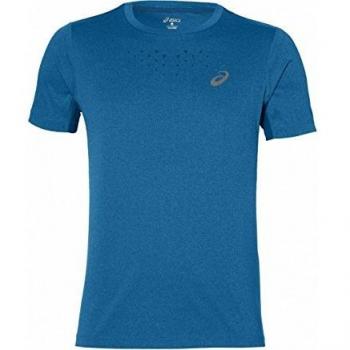 Asics Stride SS Top de Manga Corta, Hombre, Azul