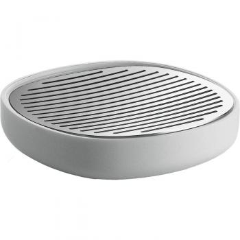 Alessi - Birillo PL04 W - Jabonera de Diseño en PMMA y Acero Inoxidable 18/10, Blanco