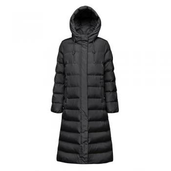 Geox Anylla Women's Long Hooded Down Jacket - Black