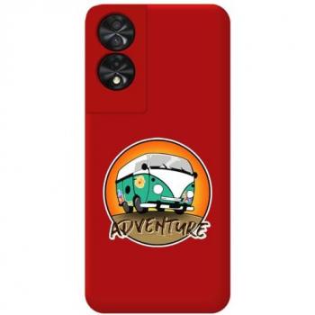Funda de Silicona Líquida Roja para TCL 50 SE con Diseño Adventure y Dibujos