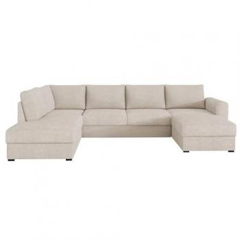 Sofá Rinconero Comfivo 189 con Función de Descanso y Caja de Ropa de Cama, 305x188x85cm, Color Marrón Claro