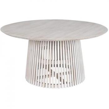Mesa de Comedor Home ESPRIT Blanco Madera de Mindi 150 x 150 x 75 cm