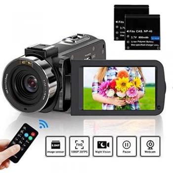 ZORNIK Videocámarac,Vlogging cámara Grados Rotativo Cámara Youtube Vlogging con Control Remoto