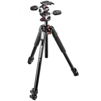 Manfrotto 055 Aluminum 3-Section Tripod with 3-Way Head