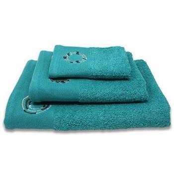 DHestia - Juego de 3 Toallas de Baño Jacquard 100% Algodón 450 gr/m2. Tocador, Lavabo y Toalla Ducha. Kenak