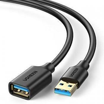UGREEN Cable Alargador USB 3.0 Cable Extension USB Tipo A Macho a Hembra para Impresora, Ratón, Teclado, Hub, Pendrive, Mando de PS3, VR Gafas, Disco Externo y Otros, 1 Metro