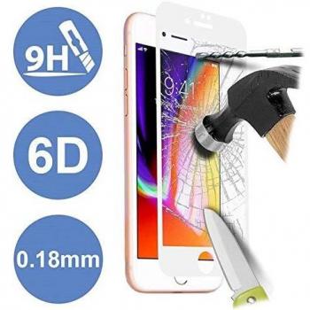Protector de Pantalla de Cristal Templado 6D - 9H para iPhone 7 / iPhone 8 - Blanco