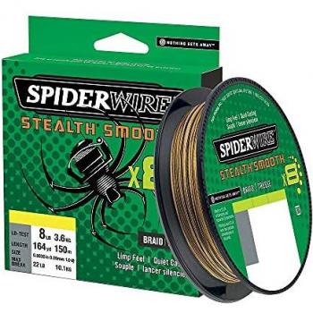 Spiderwire Línea Trenzada Stealth Smooth 8, Filo trenzado, 300 m, Mimetico, 0.29 mm de diámetro, capacidad de resistencia de 26.4 kg (58 lb)