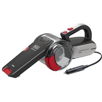 Aspirador de Coche Black & Decker PV1200AV, 12V con Cabezal Pivotante y Accesorios Incluidos, Potencia de 12.5W, Capacidad de 350ml