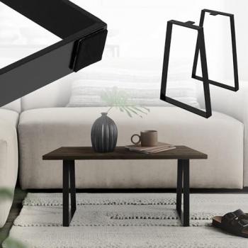 Set de 2 Patas Trapezoidales para Mesa o Banco 28,5 x 40,5 cm Acero Negro Diseño Industrial