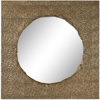 Espejo de pared dorado metálico 80 x 6 x 80 cm