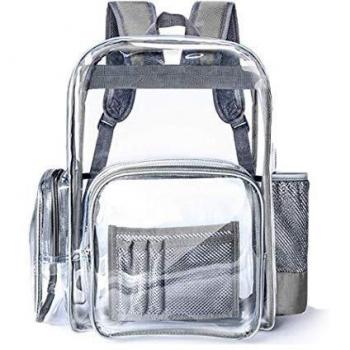 SPEEDEVE Mochila Transparente Mochila De PVC Impermeable para Viajes De Trabajo Escolar,Gris,L