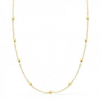 Cadena oro 18k forzada 50 cm combinada bolas lisas 3 mm