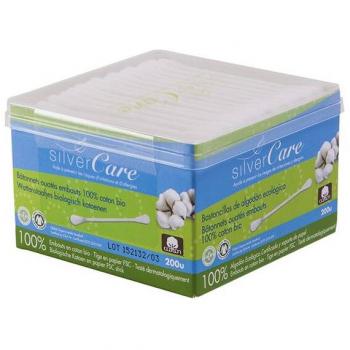 Silver Care - Algodones y disco desmaquillantes - Bastoncillos de algodón ecológico biodegradables 200 unidades