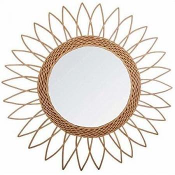Espejo de pared de ratán con forma de sol 50cm - Diseño Elegante