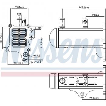 Enfriador EGR NISSENS 989425, Radiador de recirculación de gases de escape