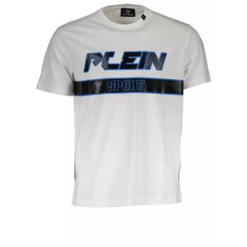 Plein Sport White Logo Print Cotton T-Shirt - Male, Size: L