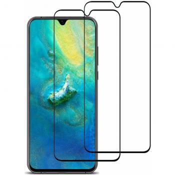 VICKSONGS Cristal Templado para Huawei Mate 20, [2-Unidades] [2.5d/0.3mm] [Sin Burbujas] [9H Dureza], HD Protector Pantalla para Huawei Mate 20, Screen Protector para Mate 20 – Negro