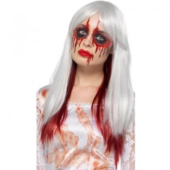 Peluca Ombre Blanca con efecto Sangre de Smiffy's