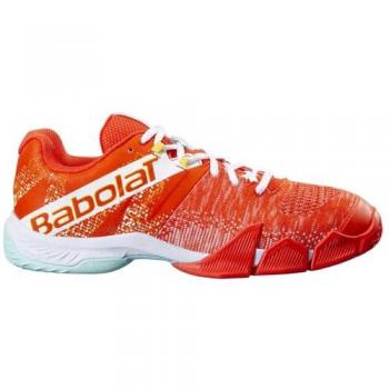 Zapatillas de Pádel Babolat Movea Men, Mantenimiento y Amortiguación, 2 Correas Potentes, Suela Transpirable Ortholite, Marca Francesa, Color Tangerine White, Talla EU 44