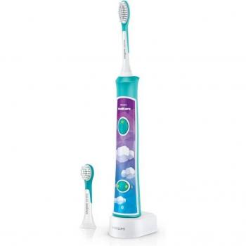 Philips Sonicare For Kids HX6322/04 Cepillo Dental Eléctrico Sónico con Bluetooth, 2 Cabezales y Cargador, Aplicación Interactiva Compatible con Android e iOS
