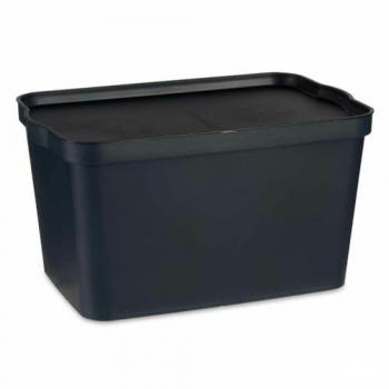 Caja de Almacenaje KIPIT con Tapa Antracita Plástico 24 L, Dimensiones: 29,3 x 24,5 x 45 cm, Capacidad: 24 litros, Color: Antrac