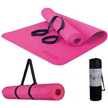 WORPIN, Esterilla Deporte Yoga Pilates Fitness Colchoneta Gimnasia Antideslizante, 183x61cm con Funda y Correa de Hombro, Material TPE ecologico
