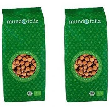 Mundo Feliz - Avellanas ecológicas crudas, 2 bolsas de 500 g