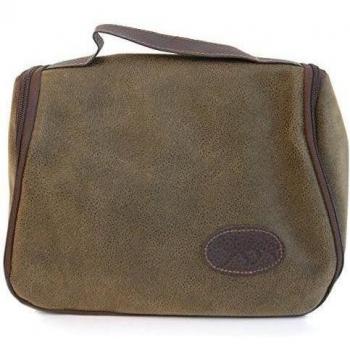 Cultura - Bolsa de aseo para colgar lederimmitat marrón caqui 29 x 20 cm