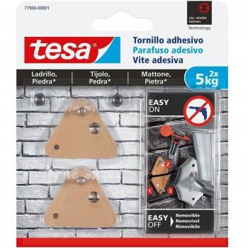 COLGADOR HOGAR TESA TAPE ADHESIVO TORNILLO TRIANGULAR LADRILLO METAL 5KG 779040000100 2 PZ