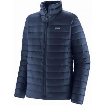 Chaqueta Patagonia Down Sweater Hombre, color azul marino, talla L, con aislamiento de plumón, ligera y compresible, resistente al viento y al agua