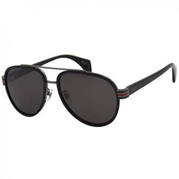 Gucci GG0447S 001 Black Pilot Sunglasses Unisex with Prescription Option