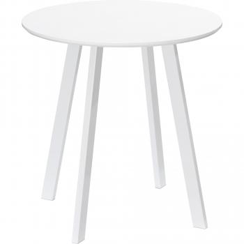Mesa de Comedor Moderna para 2 Personas Ø72x75 cm Blanco Brillante