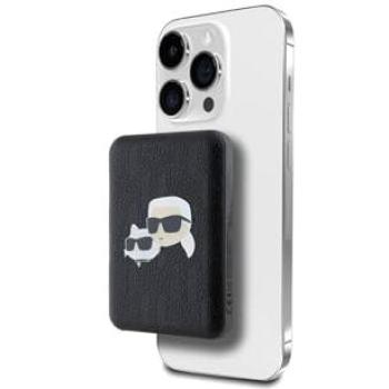 Batería Externa MagSafe Karl Lagerfeld 5000mAh 15W con diseño de cabezas de Karl y Choupette Negra