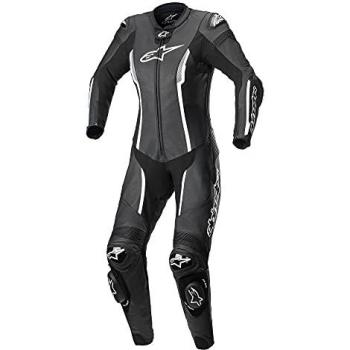 Alpinestars Mono de Cuero para Mujer Stella Missile V2 Negro-Blanco, traje de cuero de una pieza para damas de motocicleta - Negro Blanco (46)