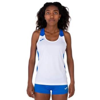 Camiseta de tirantes para mujer Joma Record II blanca y royal