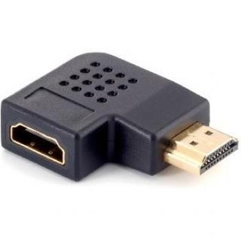 Equip Adaptador HDMI > HDMI 90 plano acodado S/B negro bolsa de plástico