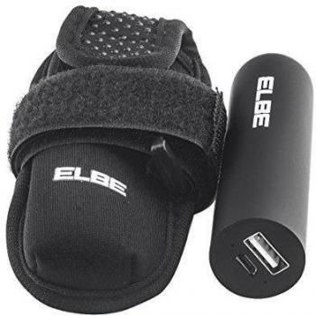 ELBE CARG-28A - Batería de emergencia de 2600 mAh, con funda antideslizante y soporte, color negro